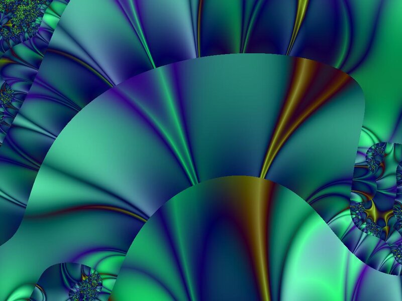 Abstract Fractal Pattern — Green, Hypnotic, Digital Art, Curves