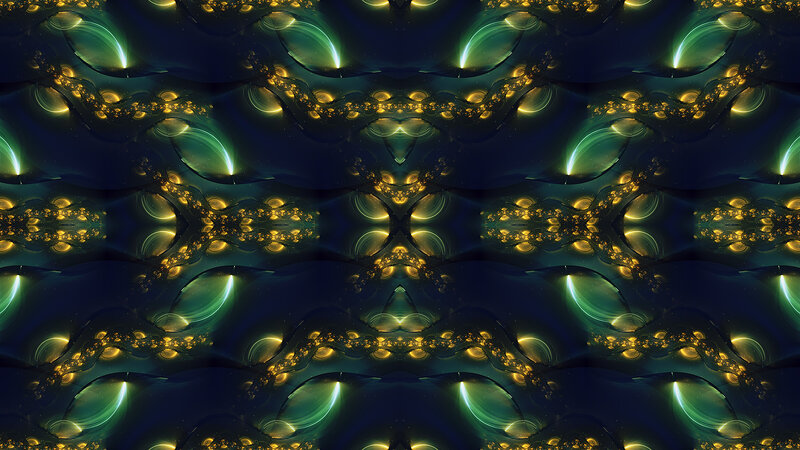 Abstract Fractal Pattern — Green, Hypnotic, Digital Art, Lights