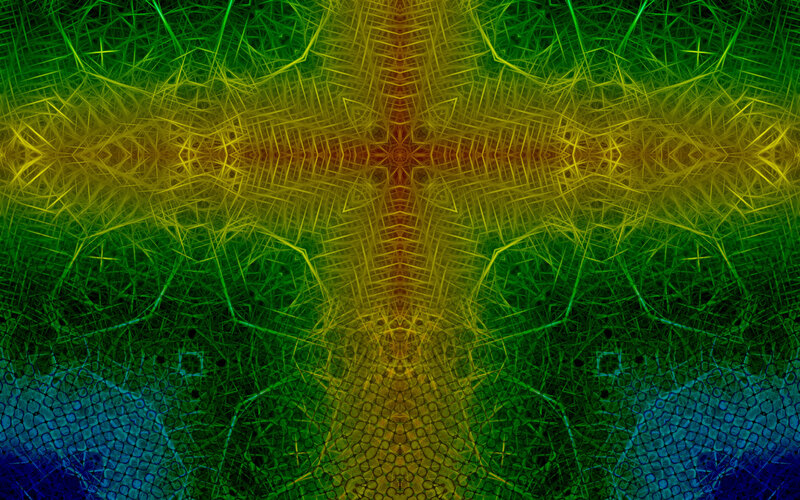Abstract Fractal Pattern — Green, Hypnotic, Digital Art, Lines