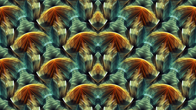 Abstract Fractal Pattern — Green, Hypnotic, Digital Art, Symmetry