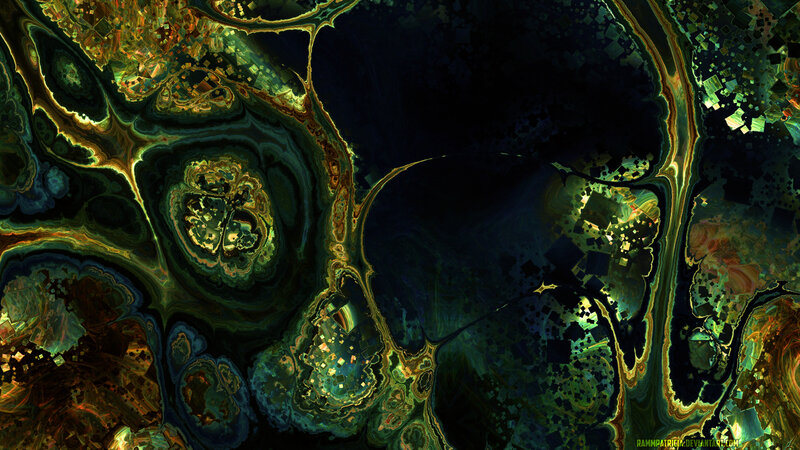 Abstract Fractal Pattern — Green, Mysterious