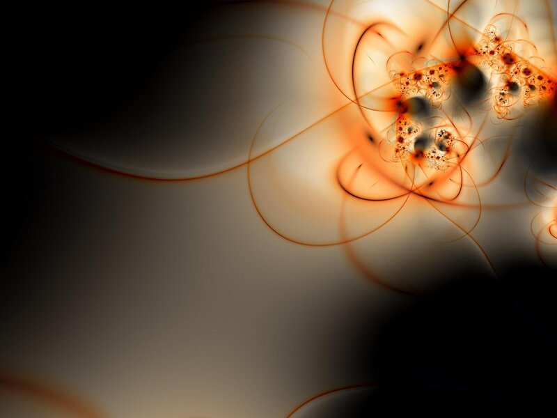 Abstract Fractal Pattern — Orange, Dramatic, Digital Art, Lines, Circles