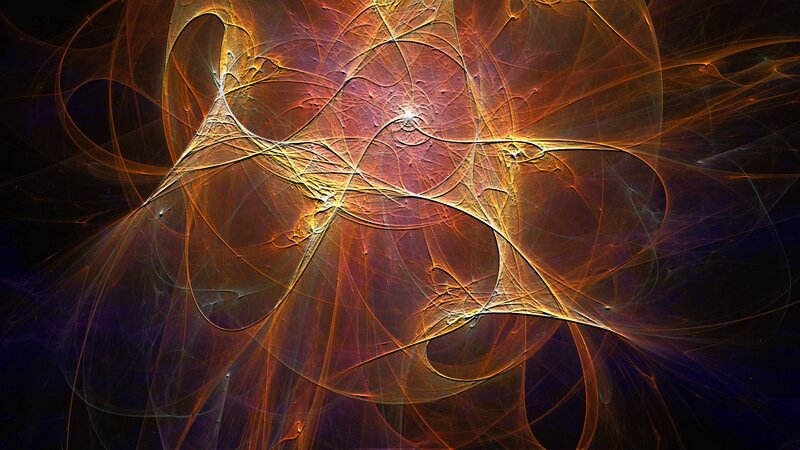 Abstract Fractal Pattern — Orange, Dramatic, Digital Art, Lines
