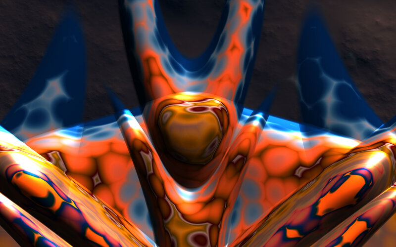 Abstract Fractal Pattern — Orange, Dramatic, Digital Art