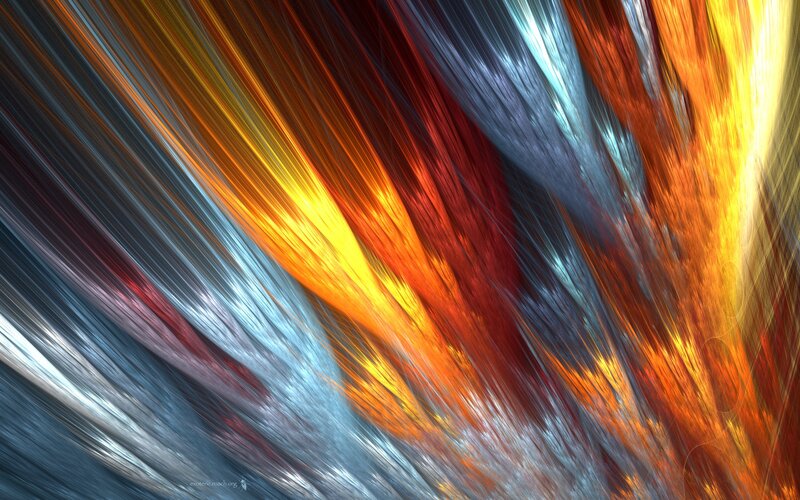 Abstract Fractal Pattern — Orange, Dynamic, Digital Art, Lines, Colors