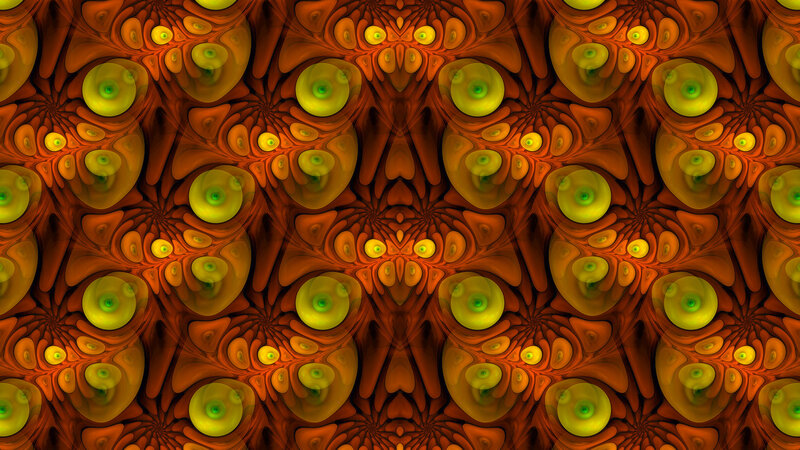 Abstract Fractal Pattern — Orange, Hypnotic, Digital Art, Circles