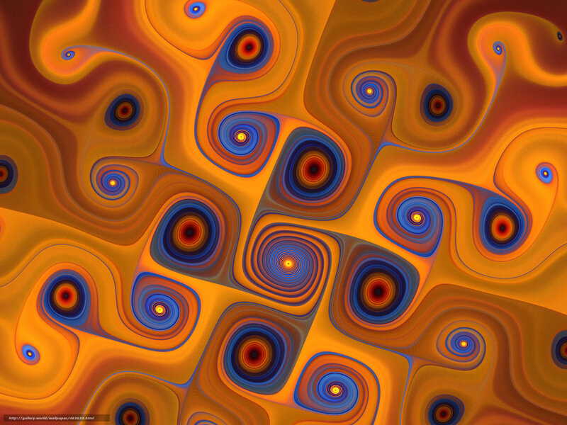 Abstract Fractal Pattern — Orange, Hypnotic, Digital Art
