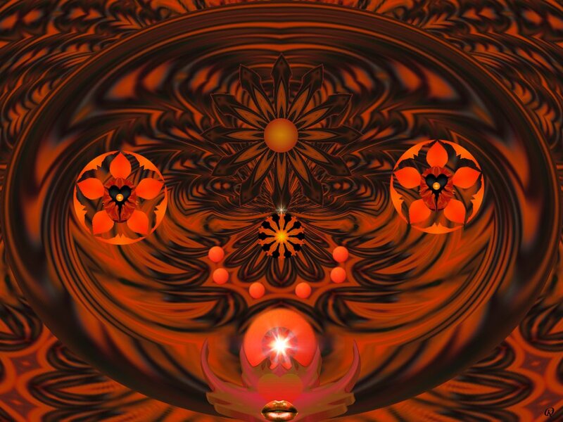Abstract Fractal Pattern — Orange, Hypnotic
