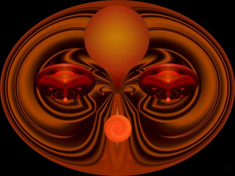 Abstract Fractal Pattern — Orange, Mystical