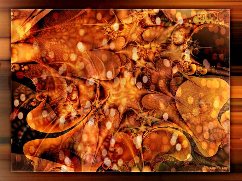Abstract Fractal Pattern — Orange, Warm, Digital Art