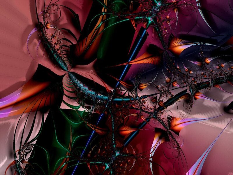 Abstract Fractal Pattern — Purple, Dramatic, Digital Art