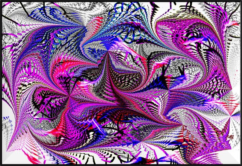 Abstract Fractal Pattern — Purple, Dynamic, Digital Art