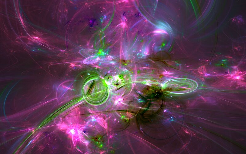 Abstract Fractal Pattern — Purple, Energetic, Digital Art, Light Trails