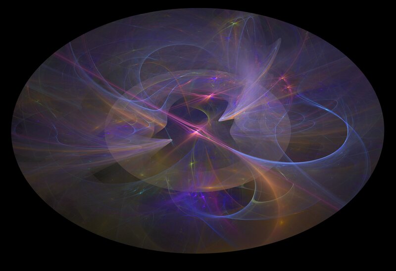 Abstract Fractal Pattern — Purple, Ethereal, Digital Art, Light Streaks, Colorful Lines
