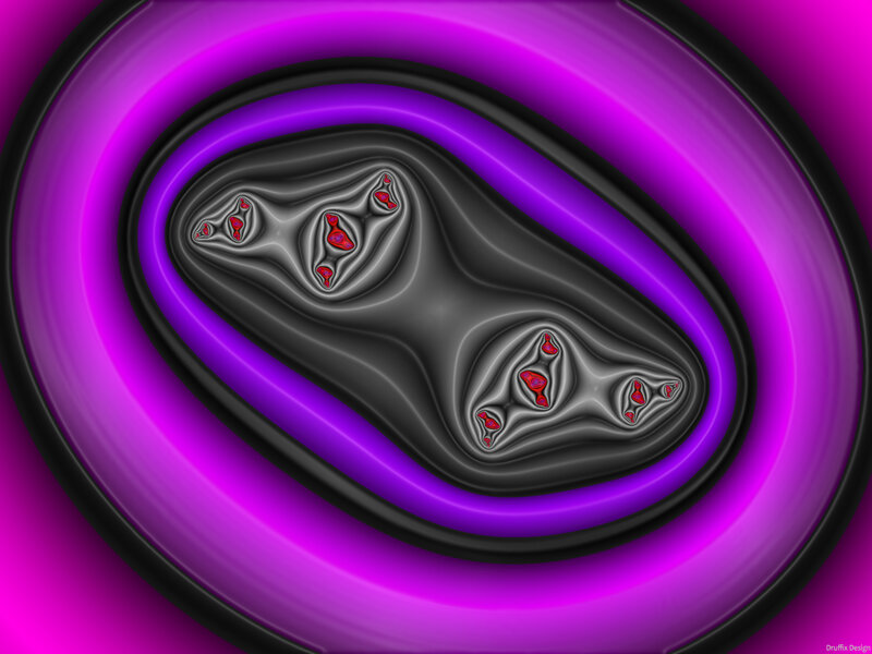 Abstract Fractal Pattern — Purple, Hypnotic, Digital Art, Black