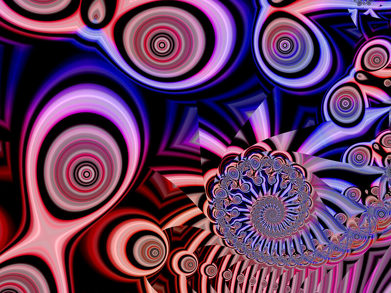 Abstract Fractal Pattern — Purple, Hypnotic, Digital Art, Circles, Spirals