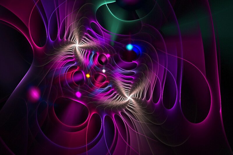 Abstract Fractal Pattern — Purple, Hypnotic, Digital Art, Lights