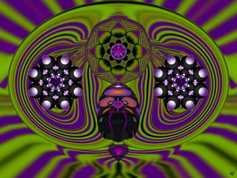 Abstract Fractal Pattern — Purple, Hypnotic, Digital Art, Mandala