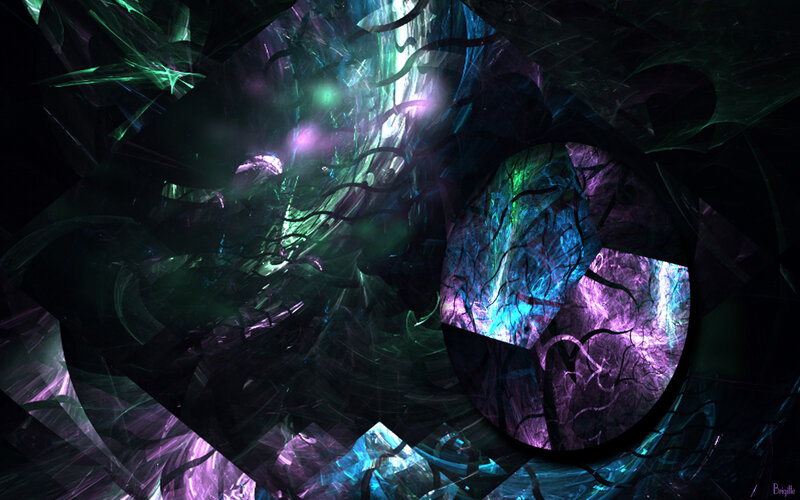 Abstract Fractal Pattern — Purple, Mystical, Digital Art, Light, Color