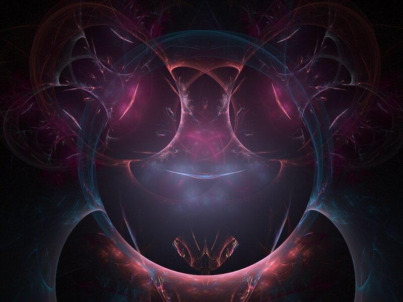 Abstract Fractal Pattern — Purple, Mystical, Digital Art, Light