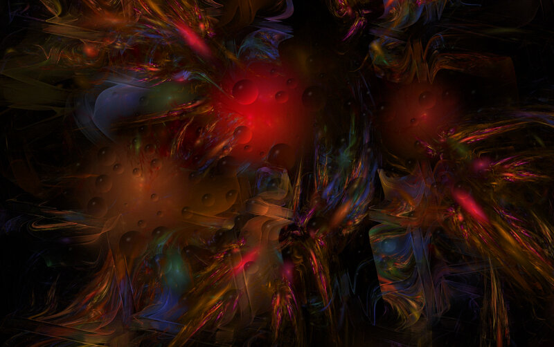 Abstract Fractal Pattern — Red, Chaotic, Digital Art