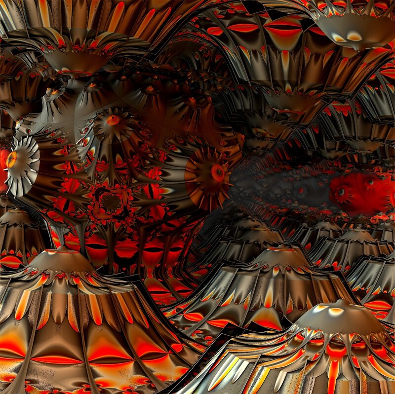 Abstract Fractal Pattern — Red, Chaotic
