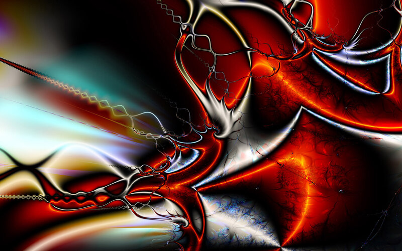 Abstract Fractal Pattern — Red, Dramatic, Digital Art, Black