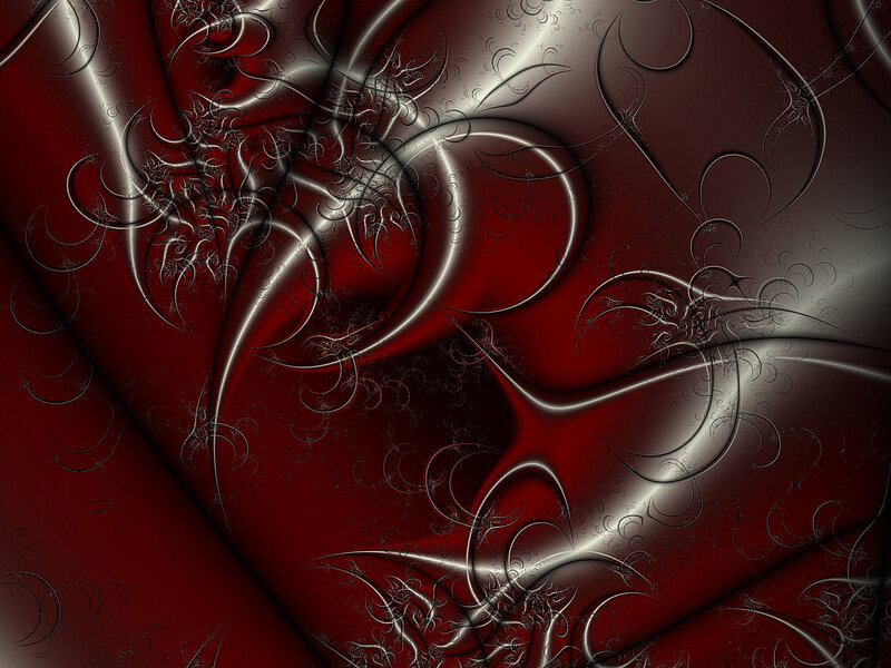 Abstract Fractal Pattern — Red, Dramatic, Digital Art, Curves