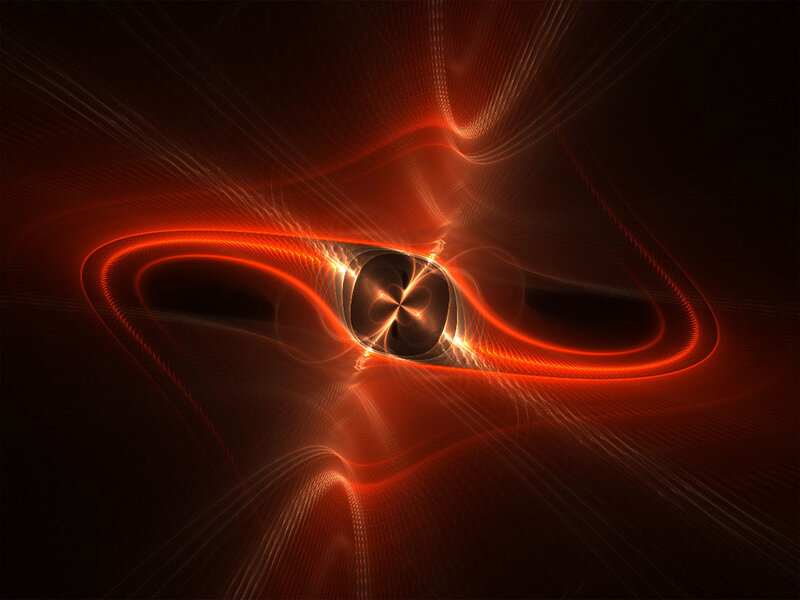 Abstract Fractal Pattern — Red, Dramatic, Digital Art, Light, Lines