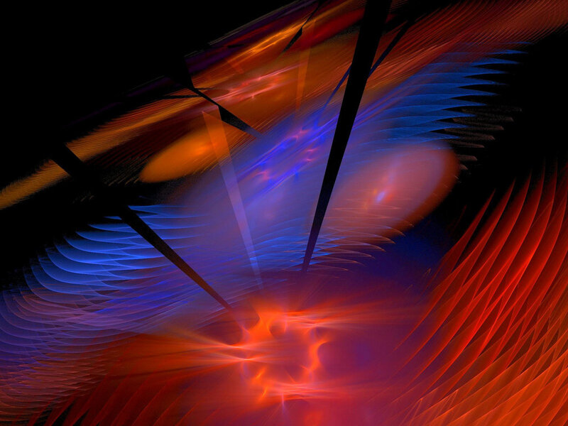 Abstract Fractal Pattern — Red, Dramatic, Digital Art, Lines