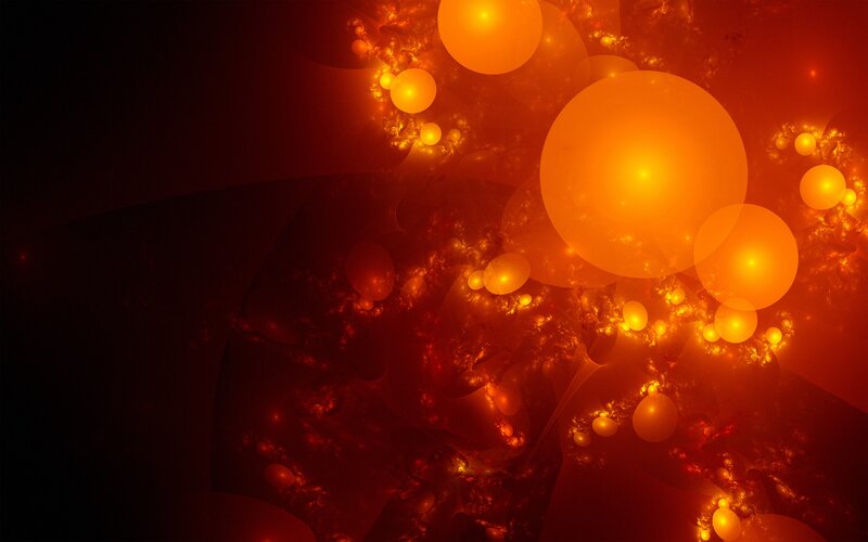 Abstract Fractal Pattern — Red, Dramatic, Digital Art, Orbs