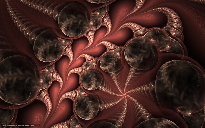 Abstract Fractal Pattern — Red, Dramatic, Digital Art, Spheres
