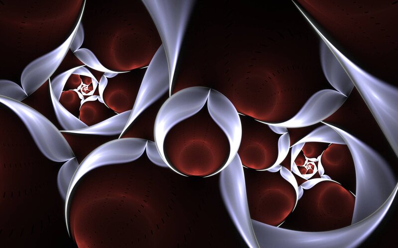 Abstract Fractal Pattern — Red, Dramatic, Digital Art, Spirals