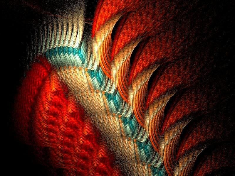 Abstract Fractal Pattern — Red, Dramatic, Digital Art