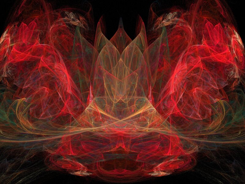 Abstract Fractal Pattern — Red, Dramatic