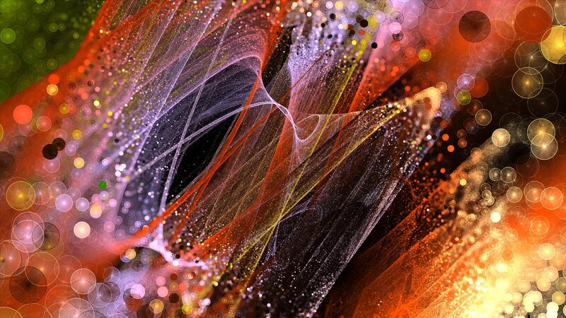 Abstract Fractal Pattern — Red, Dynamic, Digital Art, Circles