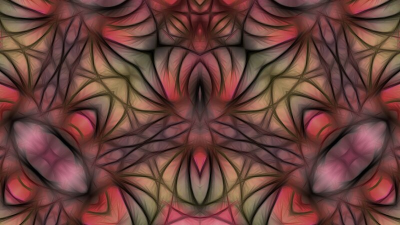 Abstract Fractal Pattern — Red, Hypnotic, Digital Art, Symmetry, Lines