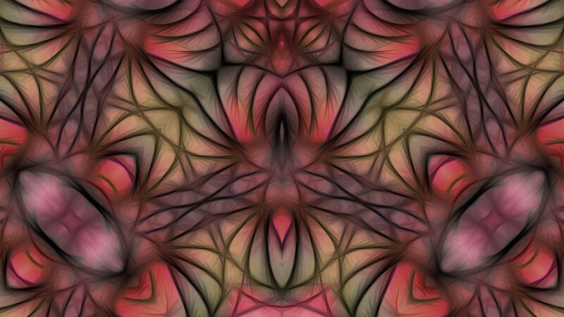 Abstract Fractal Pattern — Red, Hypnotic, Digital Art, Symmetry