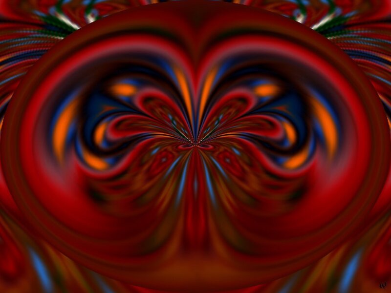 Abstract Fractal Pattern — Red, Hypnotic