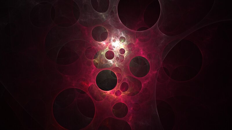 Abstract Fractal Pattern — Red, Mysterious, Digital Art