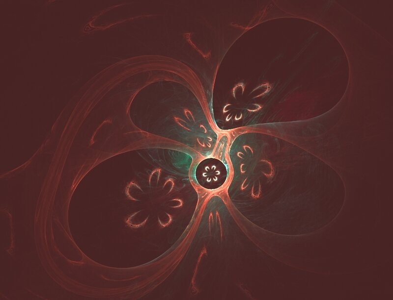 Abstract Fractal Pattern — Red, Mystical