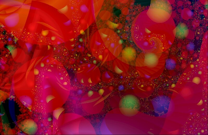 Abstract Fractal Pattern — Red, Vibrant, Digital Art