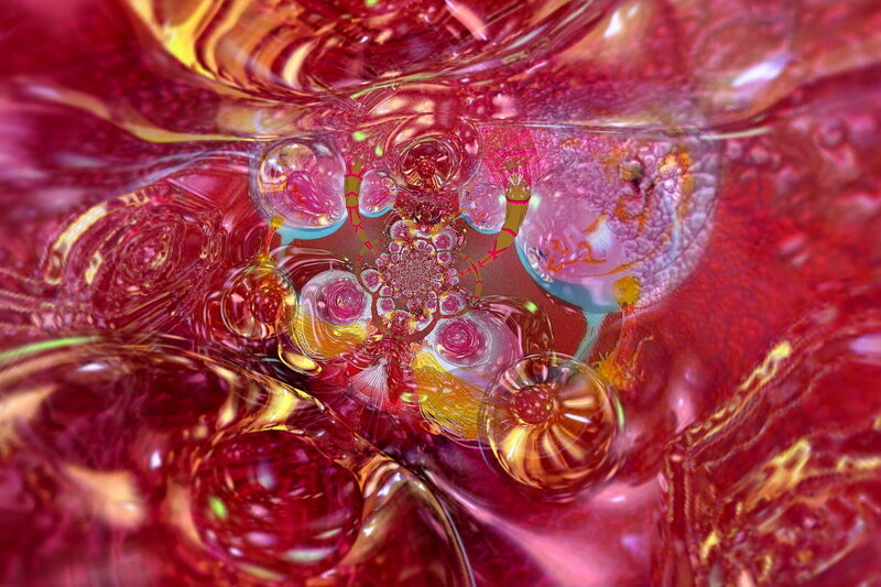 Abstract Fractal Pattern — Red, Vibrant