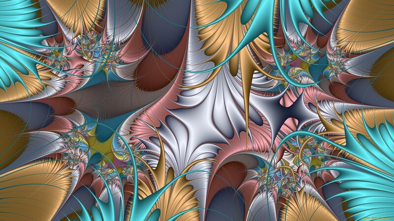 Abstract Fractal Pattern — Teal, Complex