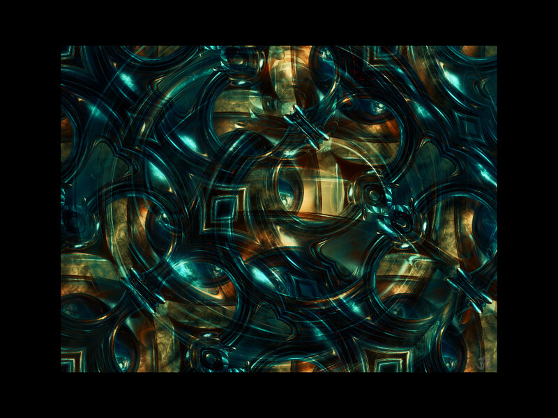 Abstract Fractal Pattern — Teal, Dark
