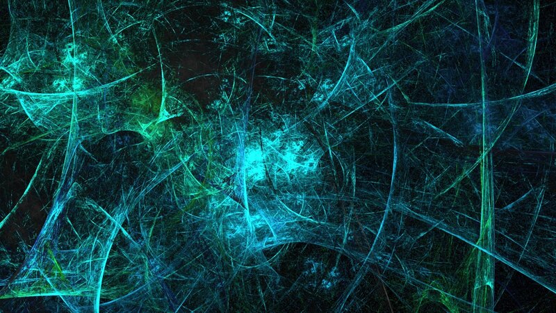 Abstract Fractal Pattern — Teal, Mysterious, Digital Art