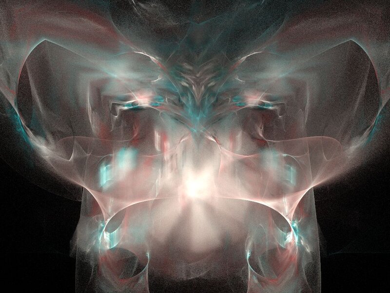 Abstract Fractal Pattern — White, Ethereal, Digital Art