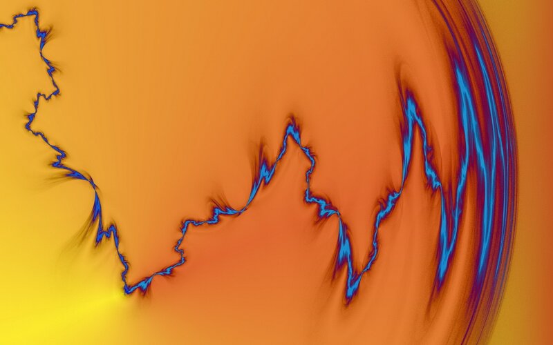Abstract fractal pattern with blue lines