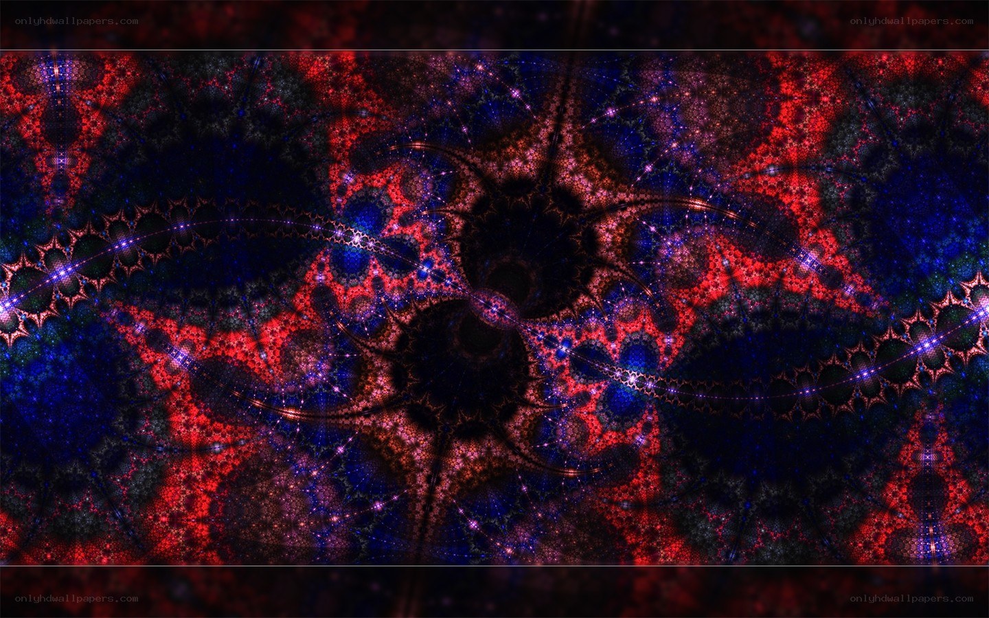 Abstract fractal pattern with red and blue