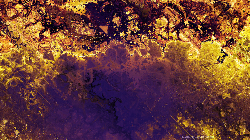 Abstract Fractal Pattern — Yellow, Dramatic, Digital Art, Triangles